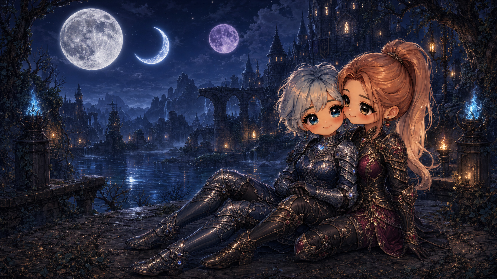 guerrieres-chibi-medieval-sombre-trois-lunes